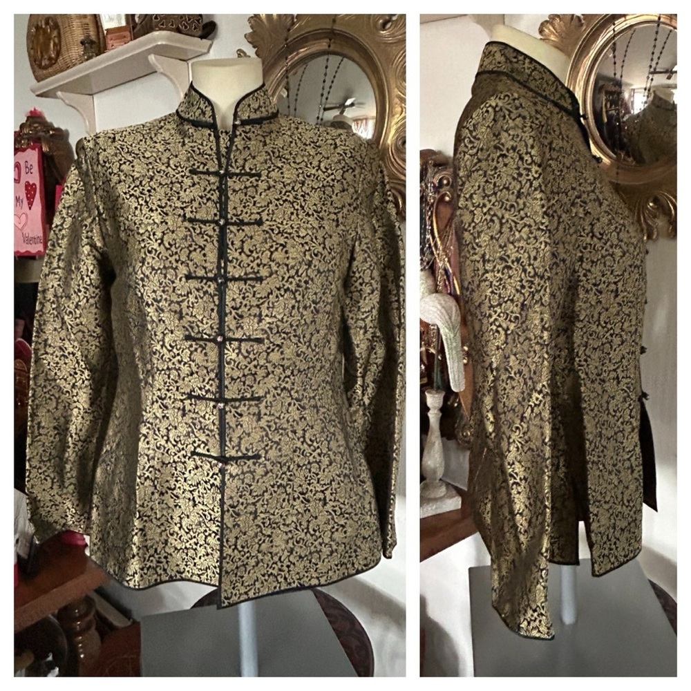 Vintage Oriental Black & Gold Jacket - Picture 2 of 10